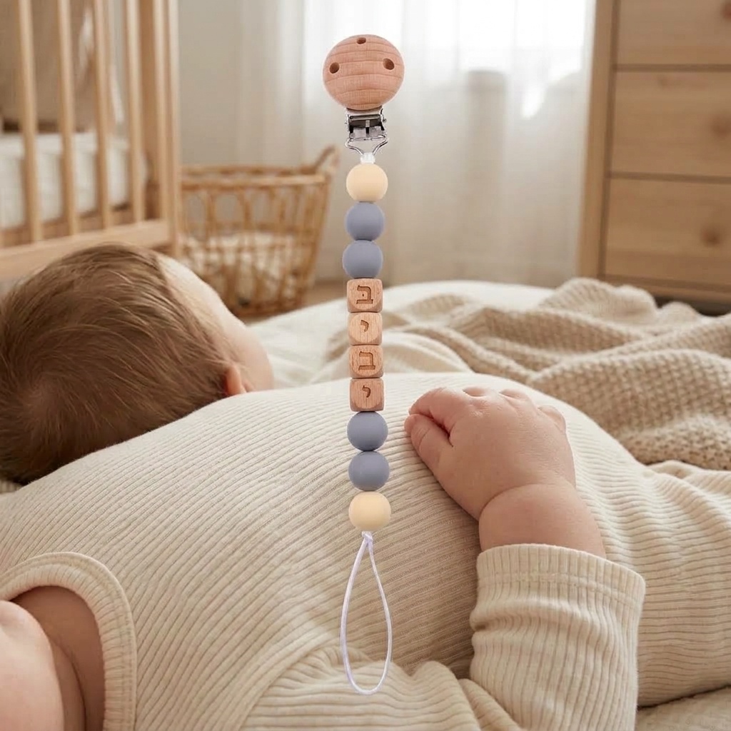 Baby Teethers - Newborn Silicone Hebrew Personalized Baby Pacifier